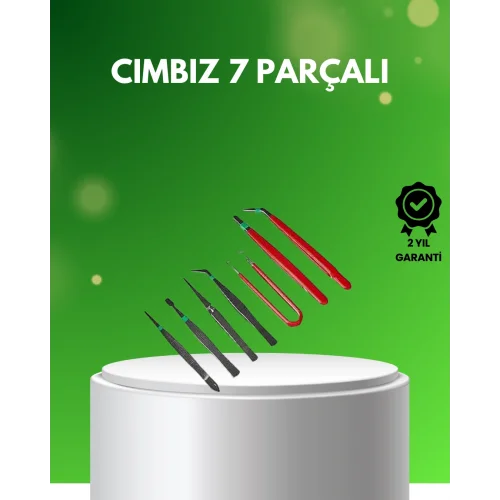 Mey İthalat® 7 Parça Hassas Çelik Cımbız Seti Elektronik ve Saat Tamiri İçin