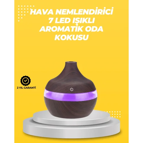 Mey İthalat® 7 Renk LED Işıklı Ultrasonik Aroma Difüzör 300 ml