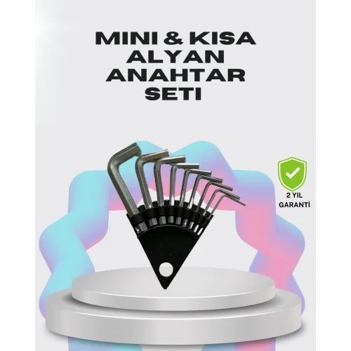 Mey İthalat® 9 Parça Kısa Tip Alyan Seti Isıl İşlemli Profesyonel Kullanım