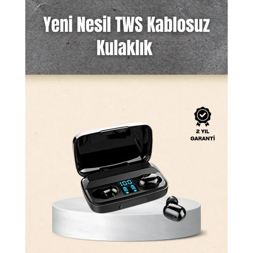 Mey İthalat® A10s TWS Ergonomik Bluetooth Kulaklık Uzun Pil Ömürlü