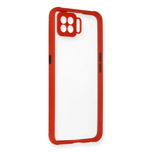 Mey İthalat®   A73 Kılıf Miami Şeffaf Silikon - Kırmızı