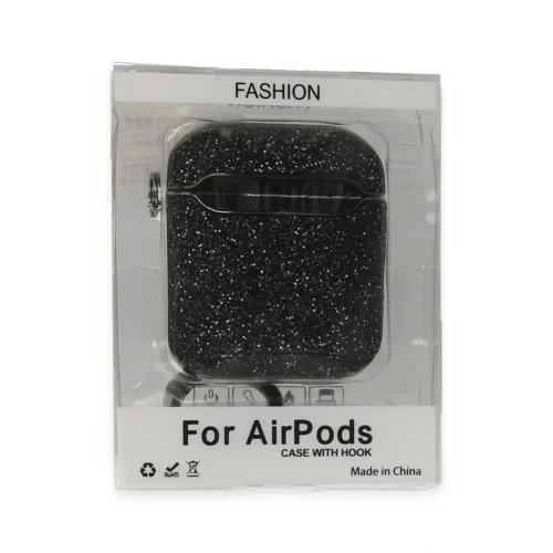 Mey İthalat®  Airpods 2 (2.nesil) Spell Simli Kılıf - Siyah