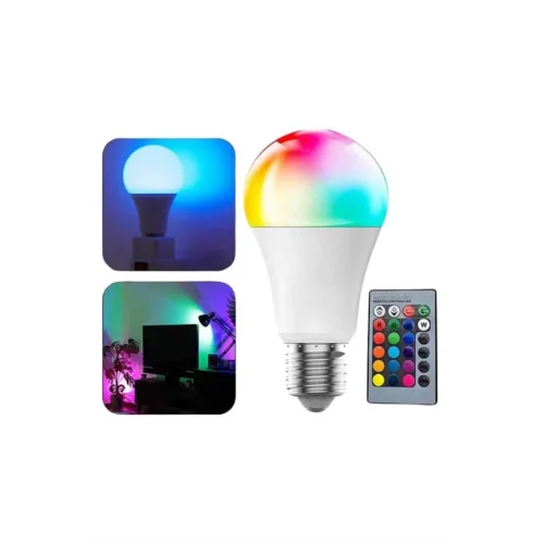 Mey İthalat® Akıllı RGB Led Ampul Led Uzaktan Kumandalı Renk Değiştiren Ampul
