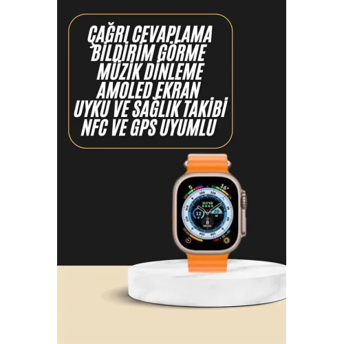 Mey İthalat® Akıllı Saat Amoled Ekran Bluetooth Bağlantılı Özel Tasarım Unısex