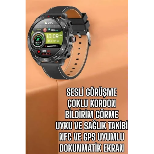 Mey İthalat® Akıllı Saat Bildirim Görme Sesli Görüşme Çoklu Kordon GPS Takibi