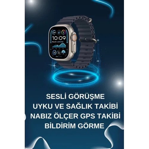 Mey İthalat® Akıllı Saat Bluetooth Bağlantılı NFC ve GPS Uyumlu Nabız Ölçer Sesli Görüşme