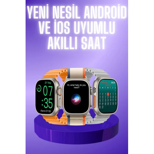 Mey İthalat® Akıllı Saat Çok Fonksiyonlu Unısex Sosyal Medya Girişli Bluetooth Bağlantılı