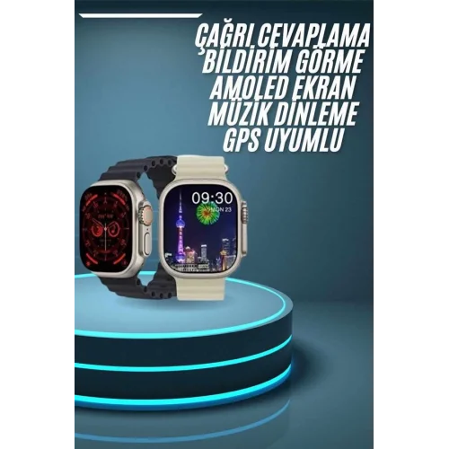 Mey İthalat® Akıllı Saat Çok Fonksiyonlu Uzun Pil Ömürlü Çağrı Cevaplayabilen Kol Saati