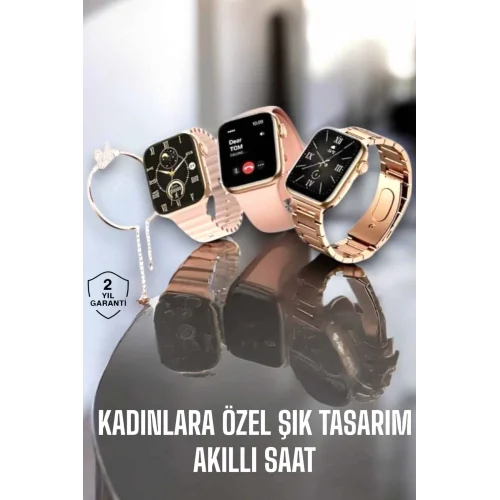 Mey İthalat® Akıllı Saat Kadınlara Uyku Ve Sağlık Takibi Yapabilen Bileklik Hediyeli