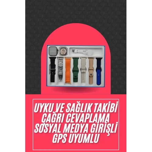 Mey İthalat® Akıllı Saat Unisex Akıllı Saat Çoklu Kordon Seçeneği Çelik Kordon Plastik Kordon