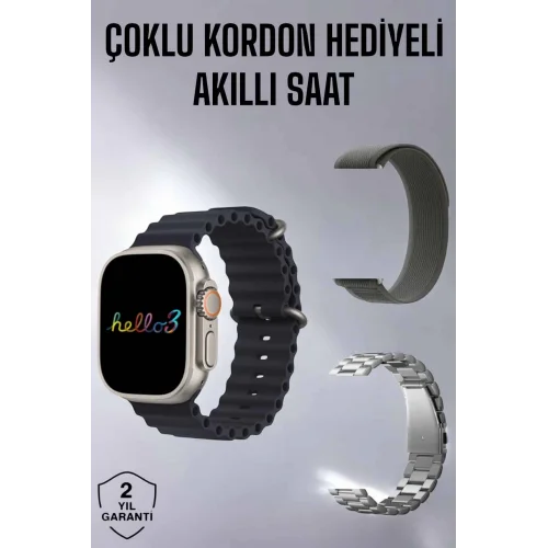 Mey İthalat® Akıllı Saat Yeni Nesil Bluetooth Bağlantılı Uyku Sağlık Takibi GPS Ve NFC Uyumlu