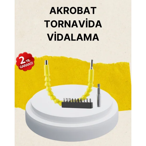 Mey İthalat® Akrobat Vidalama Uç Seti 12 Parça Profesyonel Dar Alan Kullanım