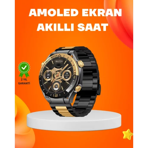 Mey İthalat® Amoled Akıllı Saat IP67 Su Geçirmez 3 Bileklikli Sağlık Takipli