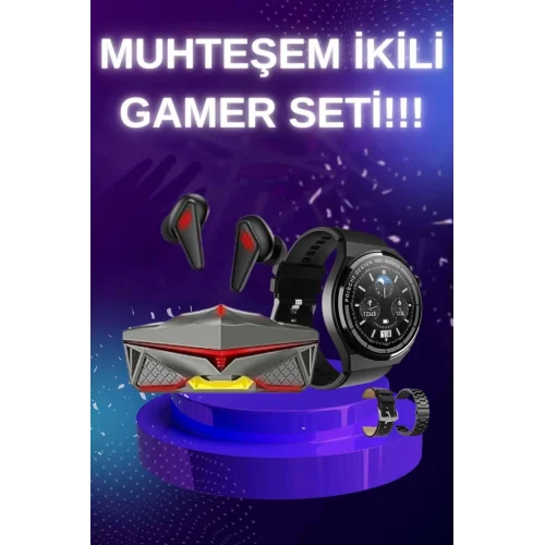 Mey İthalat® ANC Özellikli Bluetooth Kulaklık ve Amoled Ekran Akıllı Saat Uyku ve Sağlık Takibi Nabız Ölçer