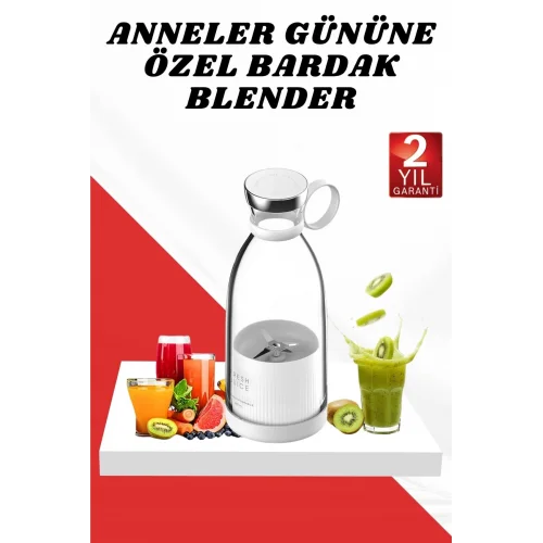 Mey İthalat® Anneler Gününe Özel Hediye Bardak Blender Paslanmaz Çelik Bıçaklı