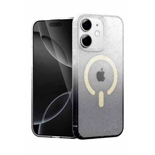 Mey İthalat®  Apple iPhone 11 Pummel Shiny Magsafe Kapak - Siyah