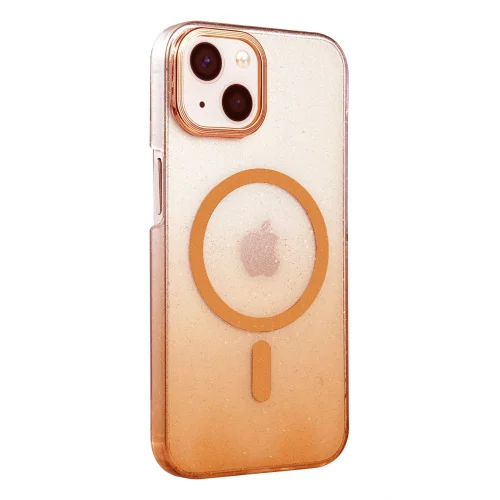 Mey İthalat®  Apple iPhone 14 Glossy Magsafe Kapak - Turuncu