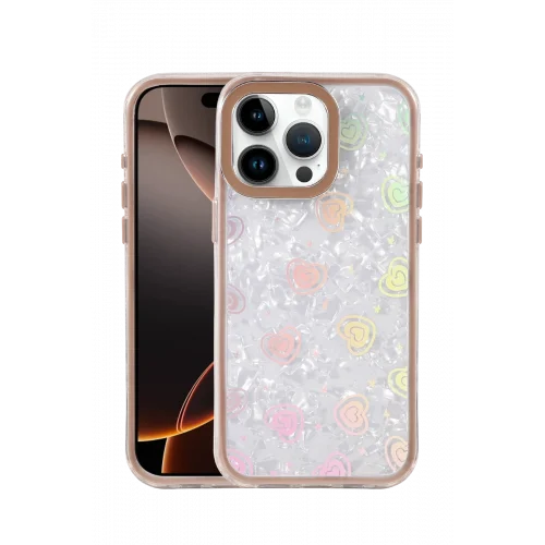 Mey İthalat®  Apple iPhone 14 Pro Max Lumi Desenli Kapak - Çöl Titanyum