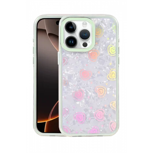 Mey İthalat®  Apple iPhone 14 Pro Max Lumi Desenli Kapak - Yeşil