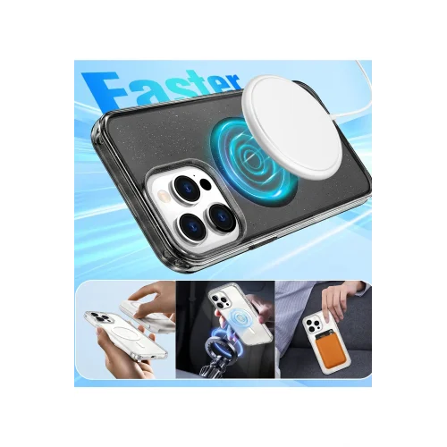 Mey İthalat®  Apple iPhone 14 Pro Max Star Magsafe Kapak - Siyah