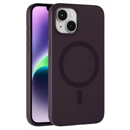 Mey İthalat®  Apple iPhone 14 Tuna PC Slim Magsafe Kapak - Derin Mor