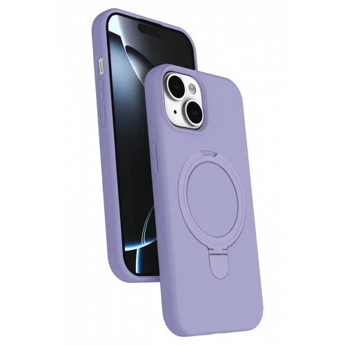 Mey İthalat®  Apple iPhone 15 Plus Regal Magsafe Standlı Kapak - Lila