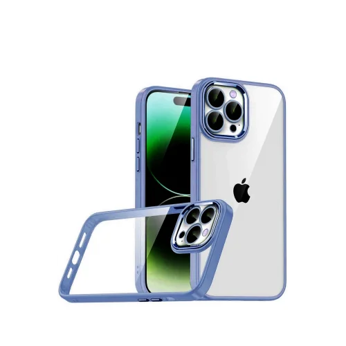Mey İthalat®  Apple iPhone 15 Pro Max  Lensli Silikon - Açık Mavi
