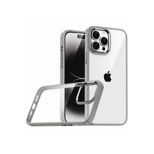 Mey İthalat®  Apple iPhone 15 Pro Max  Lensli Silikon - Titan Gri