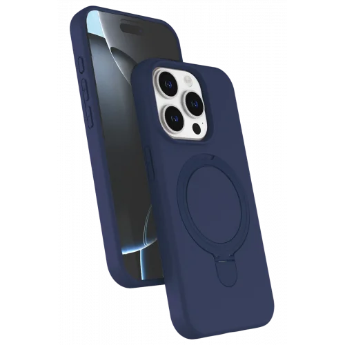 Mey İthalat®  Apple iPhone 15 Pro Max Regal Magsafe Standlı Kapak - Lacivert