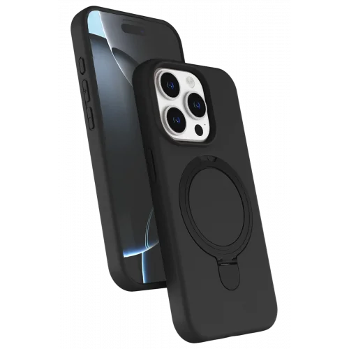 Mey İthalat®  Apple iPhone 15 Pro Max Regal Magsafe Standlı Kapak - Siyah