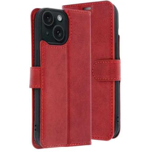 Mey İthalat®  Apple iPhone 15 Trend S Plus Kapaklı Kılıf - Kırmızı