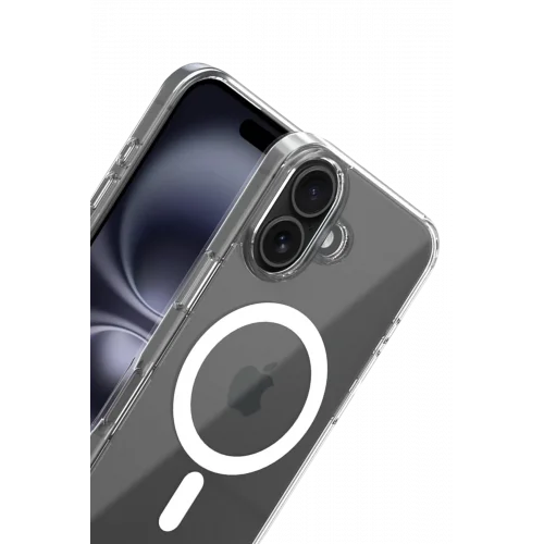 Mey İthalat®  Apple iPhone 16 Combo Sert Şeffaf Magsafe Kapak - Şeffaf