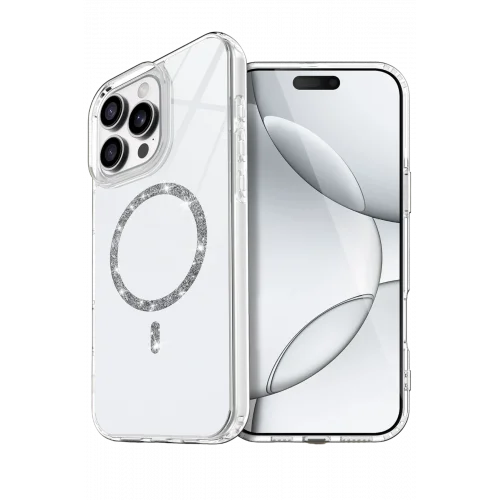 Mey İthalat®  Apple iPhone 16 Pro Max Live Diamond Magsafe Kapak - Şeffaf