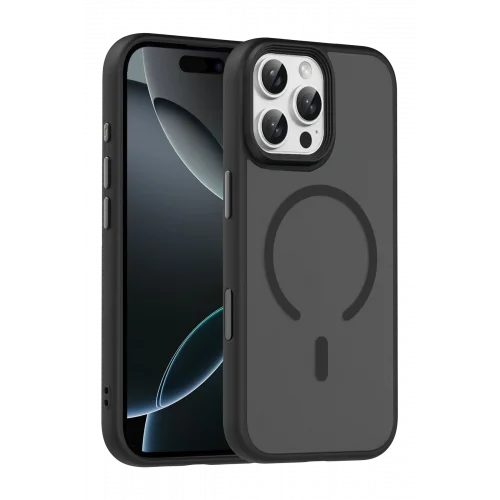 Mey İthalat®  Apple iPhone 16 Pro Max Megane Magsafe Kapak - Siyah