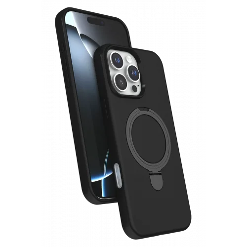 Mey İthalat®  Apple iPhone 16 Pro Max Regal Magsafe Standlı Kapak - Siyah