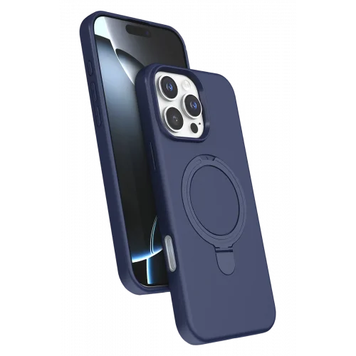 Mey İthalat®   iPhone 16 Pro Regal Magsafe Standlı Kapak - Lacivert