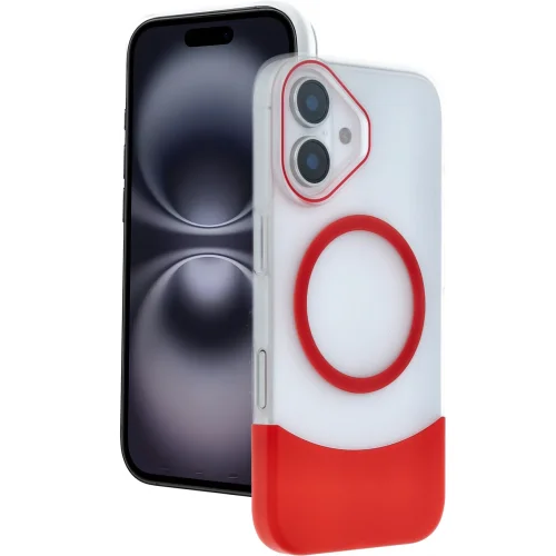 Mey İthalat®  Apple iPhone 16 Velar Magsafe Kapak - Kırmızı