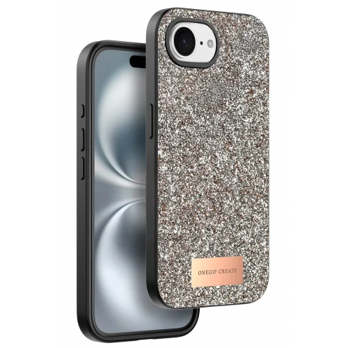 Mey İthalat®  Apple iPhone 16E Bright Simli Kapak - Çöl Titanyum