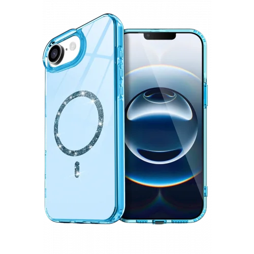Mey İthalat®  Apple iPhone 16E Live Diamond Magsafe Kapak - Mavi