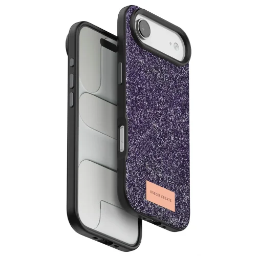 Mey İthalat®  Apple iPhone 17 Air Bright Simli Kapak - Derin Mor