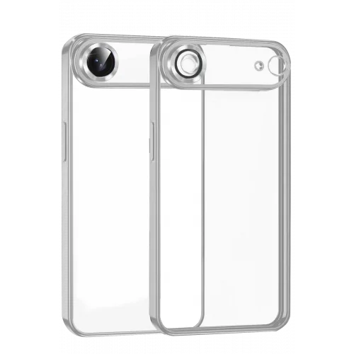 Mey İthalat®  Apple iPhone 17 Air  Lensli Silikon - Gümüş