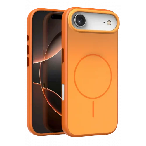 Mey İthalat®  Apple iPhone 17 Air Neva Magsafe Kapak - Turuncu
