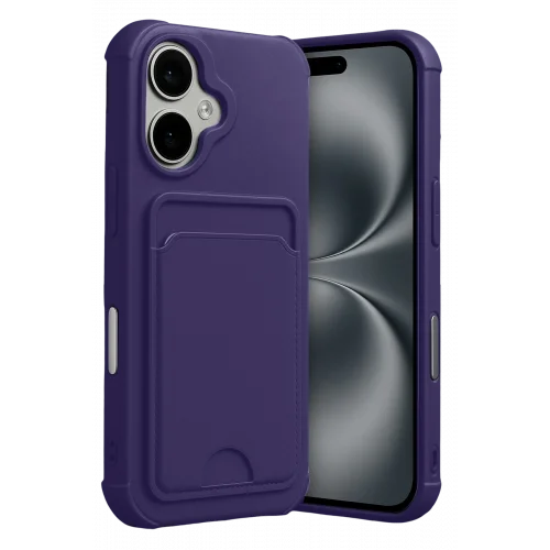 Mey İthalat®  Apple iPhone 17 Kelvin Kartvizitli Silikon - Derin Mor