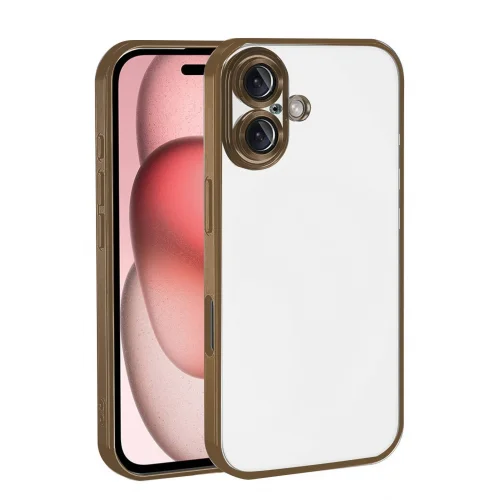 Mey İthalat®  Apple iPhone 17  Lensli Silikon - Çöl Titanyum