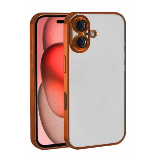 Mey İthalat®  Apple iPhone 17  Lensli Silikon - Turuncu