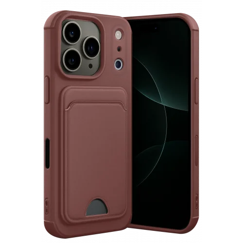 Mey İthalat®  Apple iPhone 17 Pro Kelvin Kartvizitli Silikon - Bordo