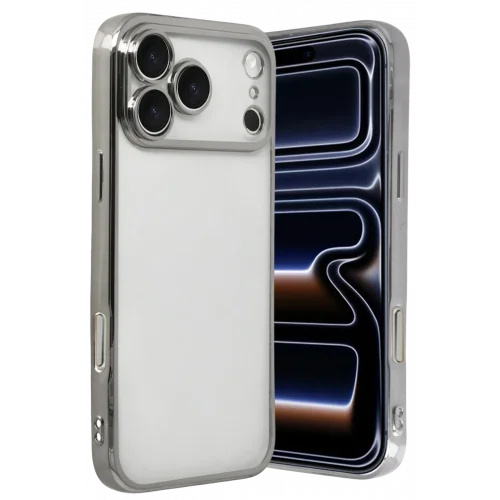 Mey İthalat®  Apple iPhone 17 Pro  Lensli Silikon - Gümüş