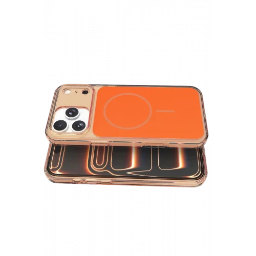 Mey İthalat®  Apple iPhone 17 Pro Max Bruma Magsafe Kapak - Turuncu