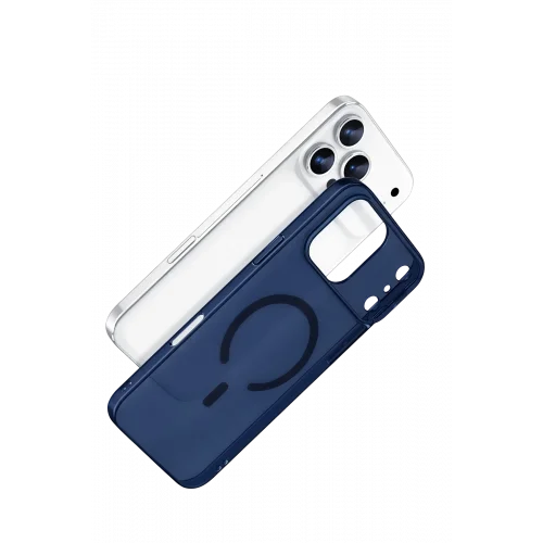 Mey İthalat®  Apple iPhone 17 Pro Max Combo Sert Şeffaf Magsafe Kapak - Mavi