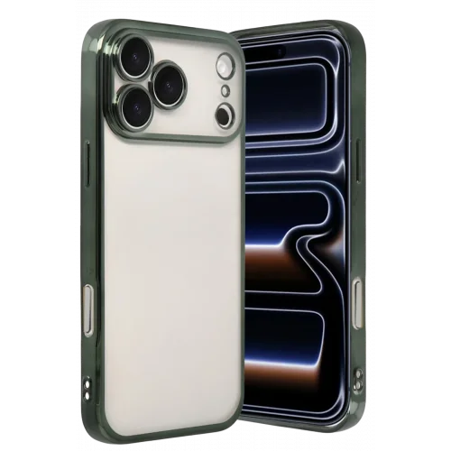 Mey İthalat®  Apple iPhone 17 Pro Max  Lensli Silikon - Yeşil